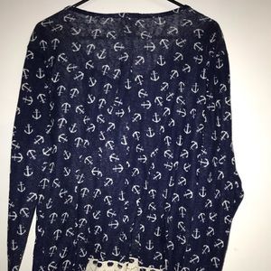 Navy long sleeve lace women’s top